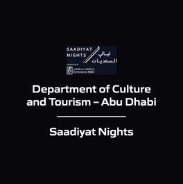 Department of Culture and Tourism – Abu Dhabi - Saadiyat Nights